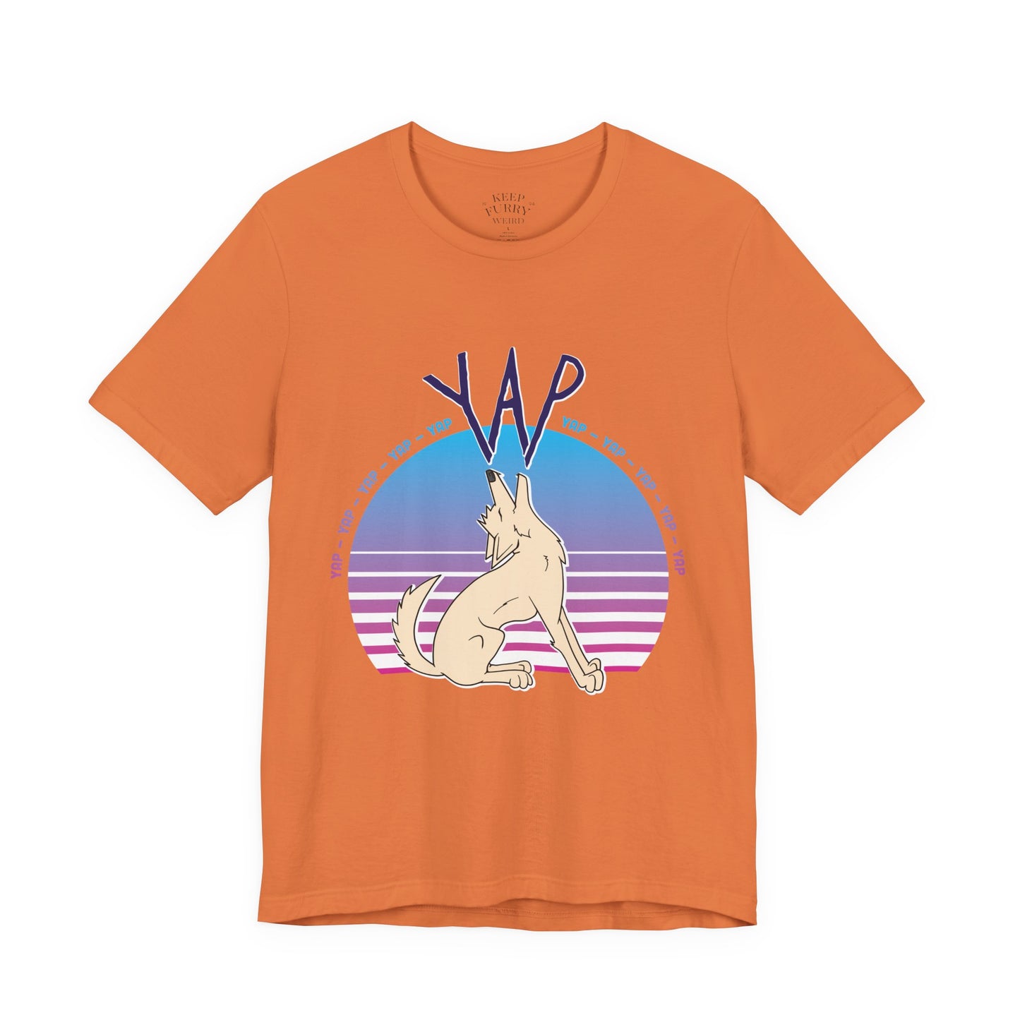 YAP! Retro Sunset Coyote Tee – Keep Furry Weird